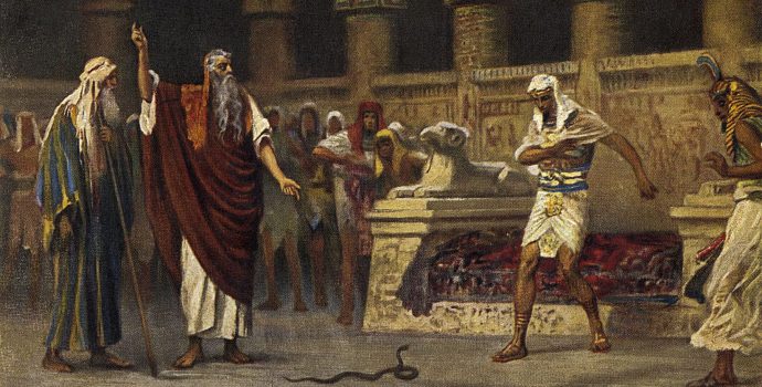 Moses confronts pharaoh