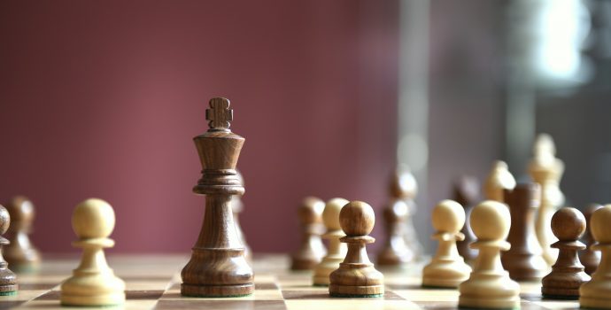 Pieces on a chess board